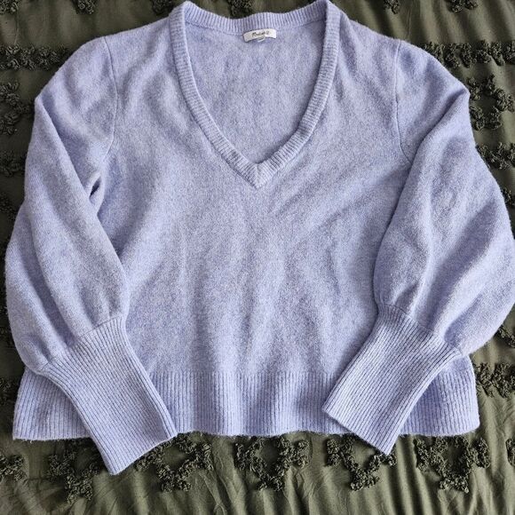 Madewell Sweaters - Madewell Dreamy Lavender V Neck Sweater Oversized Cozy Soft Knit